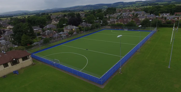 Aerial view of Kinross Astro pitch at King George V Playing Fields